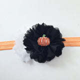 Gabriella- Pumpkin Headband- Black and White Pumpkin Headband