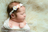 Peach and Cream flower Headband