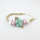 Valentina- Mint, Pink, and Ivory Headband