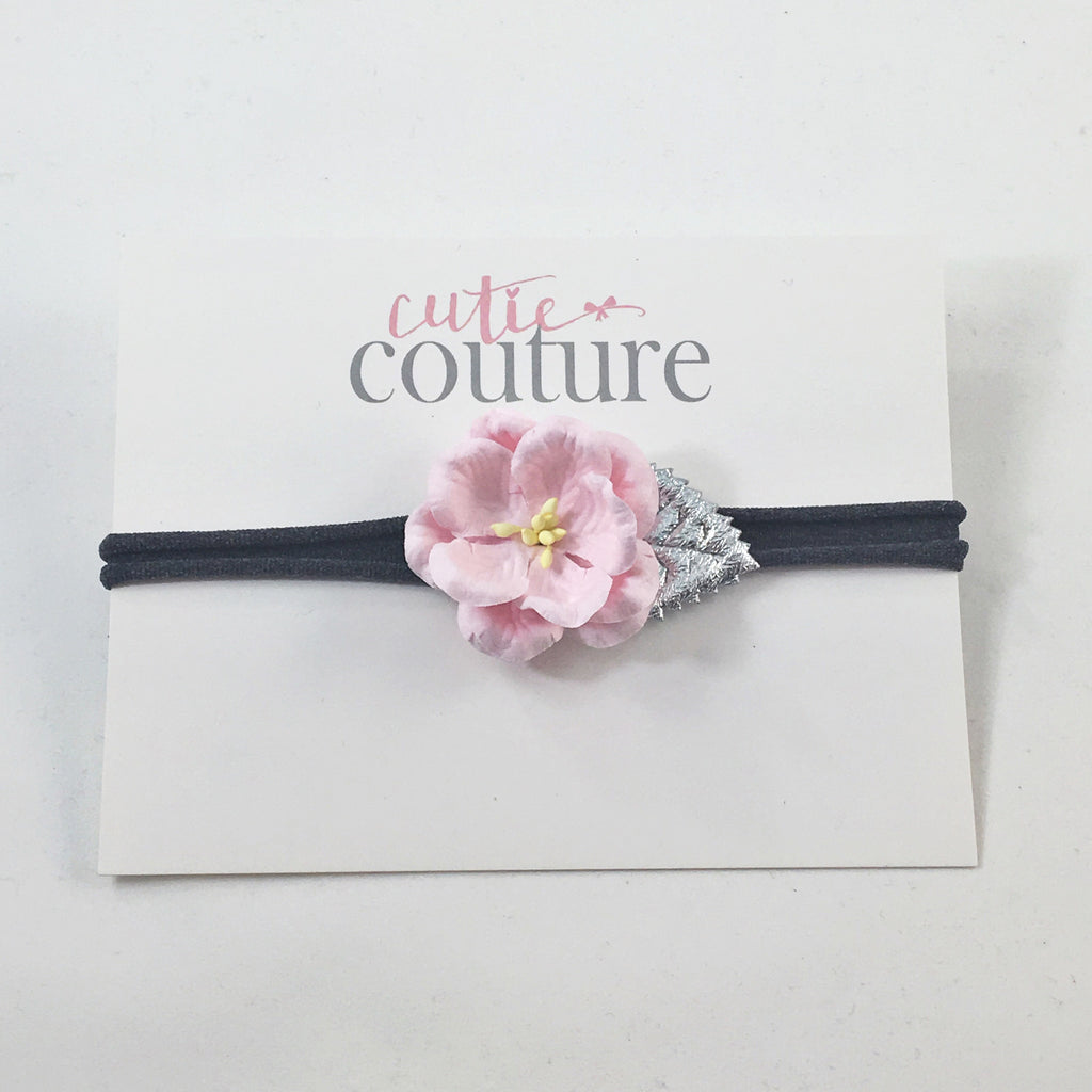 Ava- Pink, Silver and Navy Petite Headband