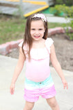 Valentina- Pink, Gold, and Cream Headband on Gold Braid