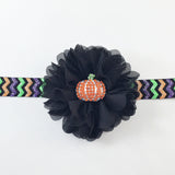 Luciana- Pumpkin Headband- Orange and Black Pumpkin Headband
