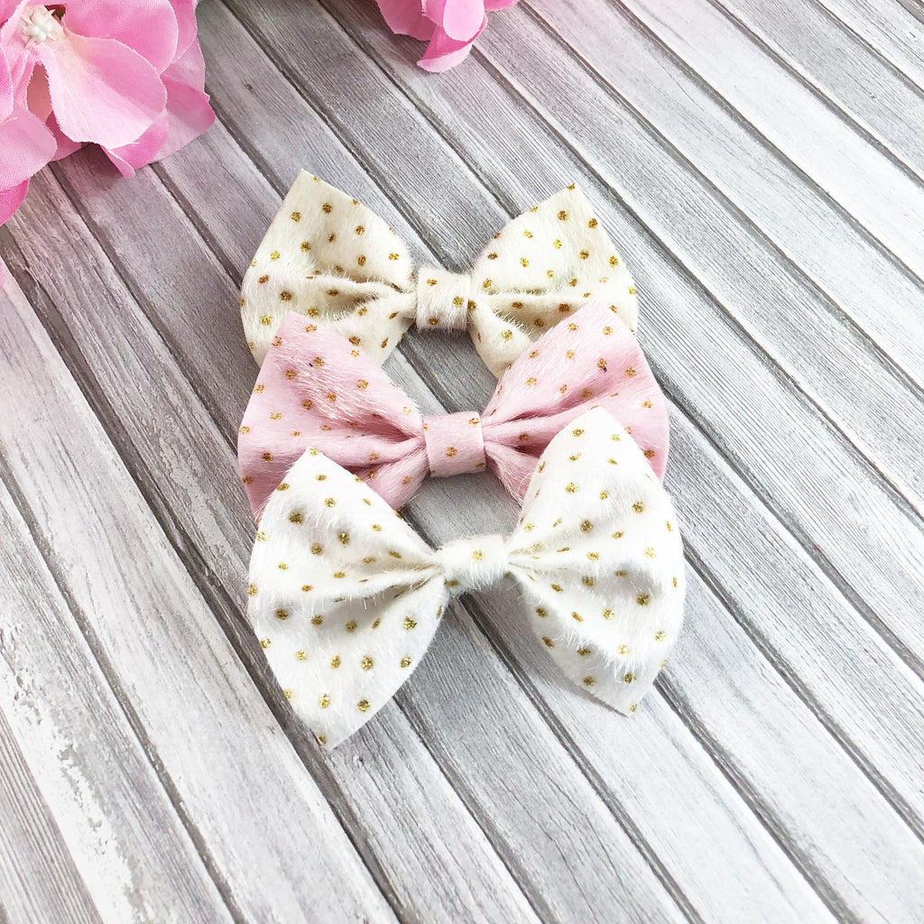 Polka Dot Furry bows