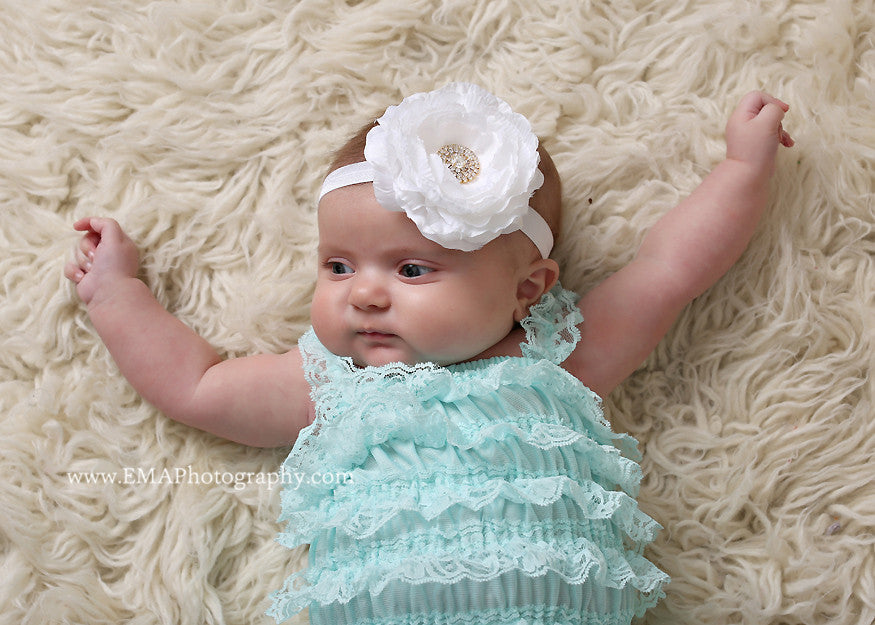 Samantha- White and Gold headband