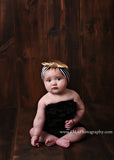 Karen- Black, White and Gold Striped Knotted Headband