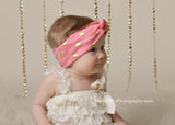 Karen- Coral and Gold Knotted Headband