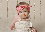 Karen- Coral and Gold Knotted Headband