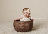 Lyla- Ivory Flower on gold braided headband