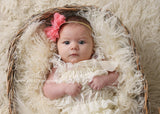 Lyla-Coral Flower on Braided Headband