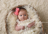 Lyla-Coral Flower on Braided Headband