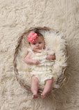 Lyla-Coral Flower on Braided Headband
