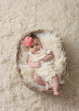 Lyla-Coral Flower on Braided Headband
