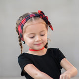 Karen- Red and black plaid knotted headband