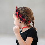 Karen- Red and black plaid knotted headband