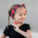 Karen- Red and black plaid knotted headband