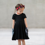 Karen- Red and black plaid knotted headband