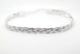 Silver and White braided headband