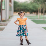 Donna- Gold, Navy, Brown Felt Headband