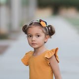 Donna- Gold, Navy, Brown Felt Headband