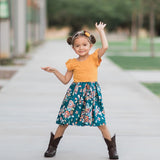 Donna- Gold, Navy, Brown Felt Headband