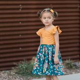 Donna- Gold, Navy, Brown Felt Headband