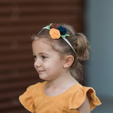 Donna- Gold, Navy, Brown Felt Headband