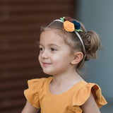 Donna- Gold, Navy, Brown Felt Headband