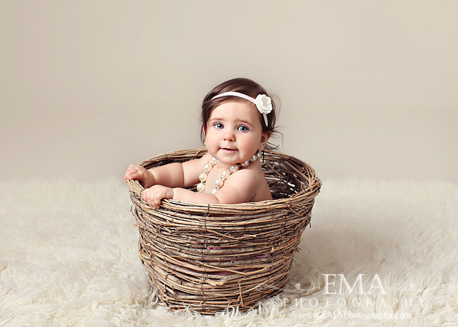  Ivory Petite Baby Headband