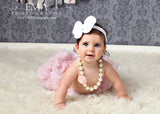 Madeline- White Messy Bow