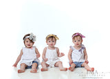 Madeline- Metallic Silver Messy Bow