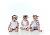 Madeline- Metallic Silver Messy Bow