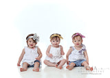 Madeline- Metallic Silver Messy Bow