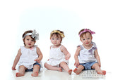 Madeline- Metallic Silver Messy Bow