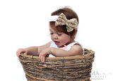 Sophia- White with Gold Sequin Bow