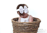 Madeline- White Messy Bow