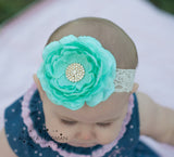Samantha- Aqua Headband