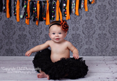 Annie-black and orange headband