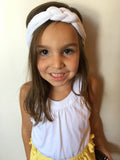 Karen- White Knotted Nylon Headband