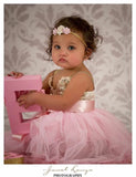 Grace- Pink white and gold headband