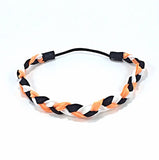Brandi- Orange, Black, and White Braided Headband