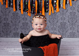 Brandi- Orange, Black, and White Braided Headband