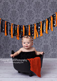 Brandi- Orange, Black, and White Braided Headband