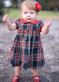 Gabriella- Red and Green on gold sequin headband