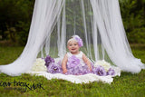 Rosanna- Lavender and white with feather