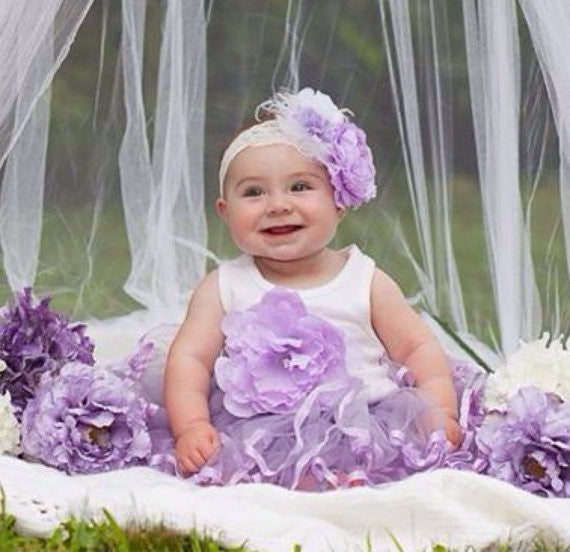 Rosanna- Lavender and white with feather
