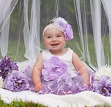 Rosanna- Lavender and white with feather