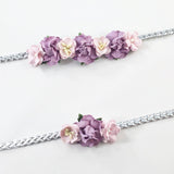 Mommy and Me- Pink and Purple on Silver Headband