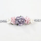 Valentina- Gray,Pink, and White Headband