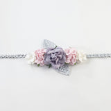 Valentina- Gray,Pink, and White Headband