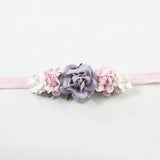 Mommy and Me- Gray, Pink and Cream Headband